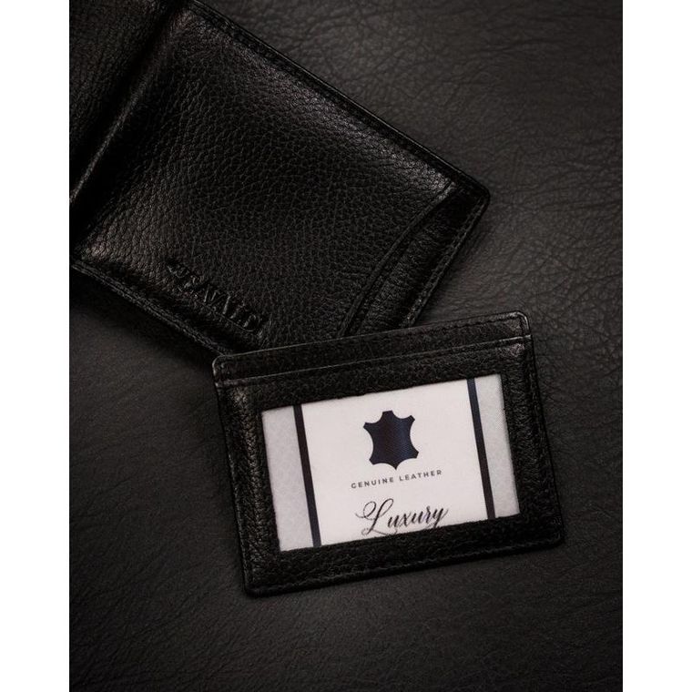 Etui na karty, czarne, skórzane, 4U Cavaldi