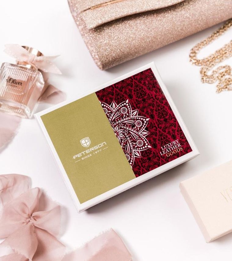 Etui na klucze, czerwone, skórzane, Peterson