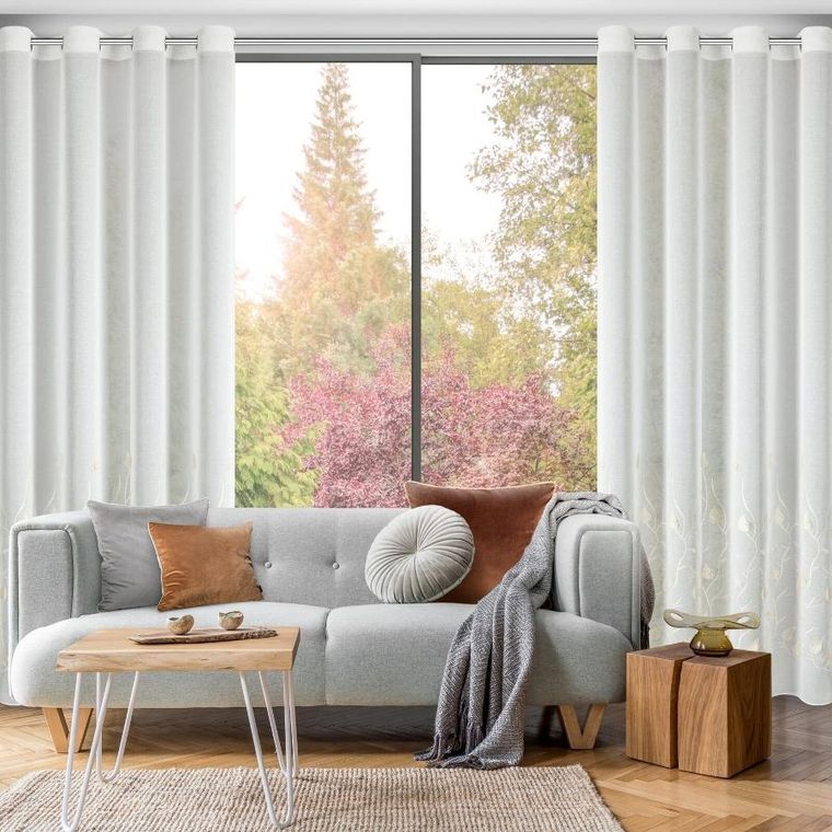 Eurofirany, firana gotowa, Broklyn, 140-250 cm, biały