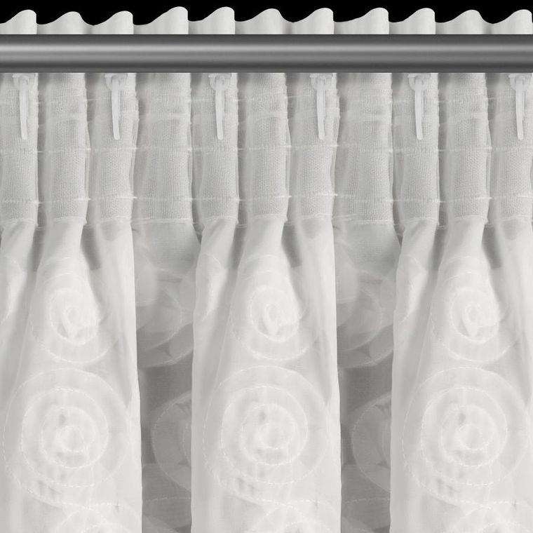 Eurofirany, firana gotowa Diana, 3 na taśmie, 350-160 cm, biały