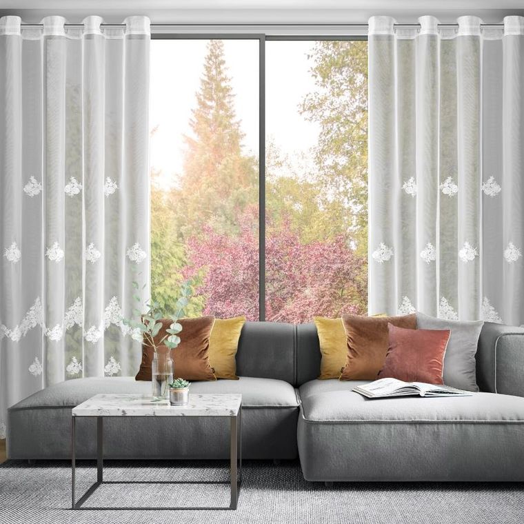 Eurofirany, firana gotowa Isari, 140-250 cm, biały