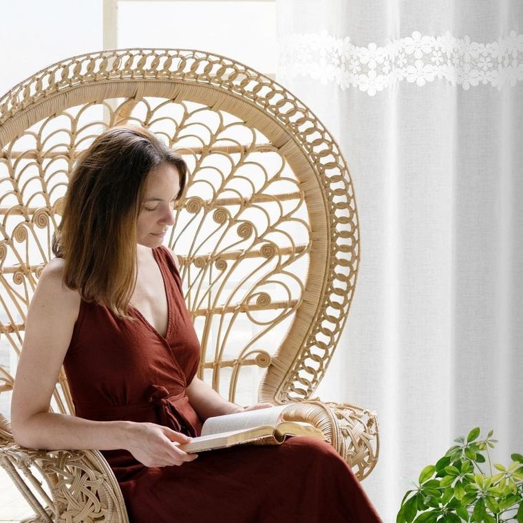 Eurofirany, firana gotowa, Kaja, 140-250 cm, biały