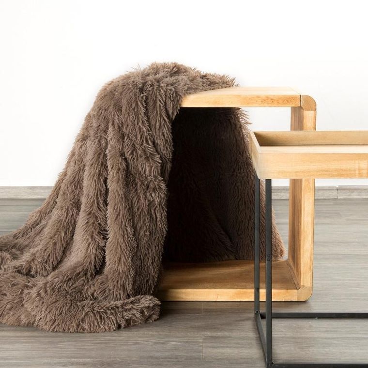 Eurofirany, koc d91 Tifany 1, ciemnobeżowy, 150-200 cm