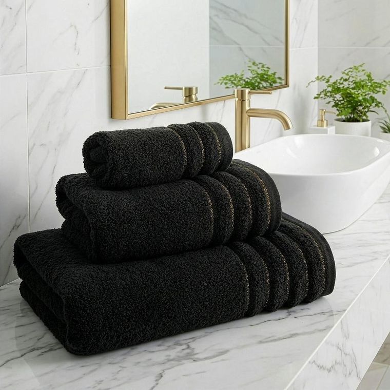Eurofirany, ręcznik Nadine, 70-140 cm, czarny