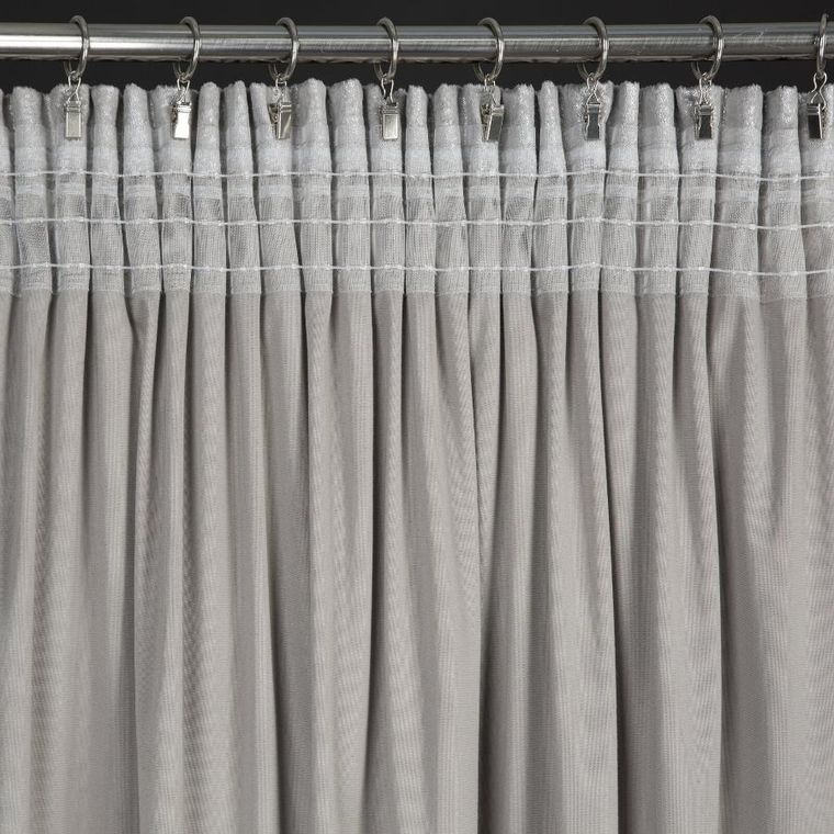 Eurofirany, zasłona gotowa, Avena, na taśmie, 135-270 cm, stalowy