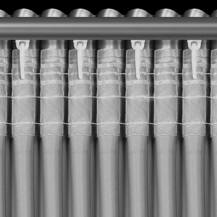 Eurofirany, zasłona gotowa. Cameron, na taśmie, 140-270 cm, srebrny