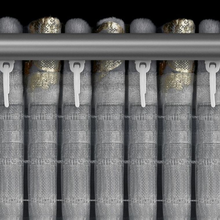 Eurofirany, zasłona gotowa, Celia, na taśmie, 140-270 cm, stalowy