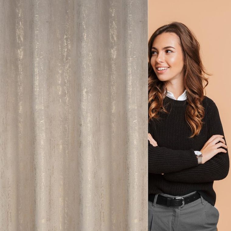 Eurofirany, zasłona gotowa, Dara, 140-250 cm, ciemnobeżowy