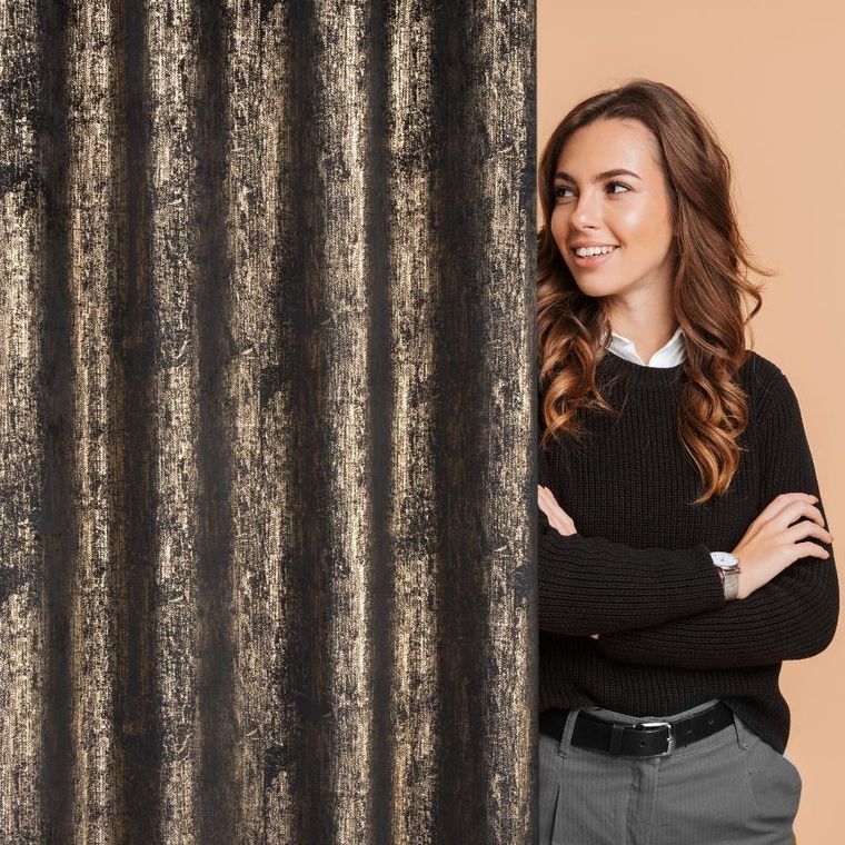 Eurofirany, zasłona gotowa, Dara, 140-250 cm, czarny