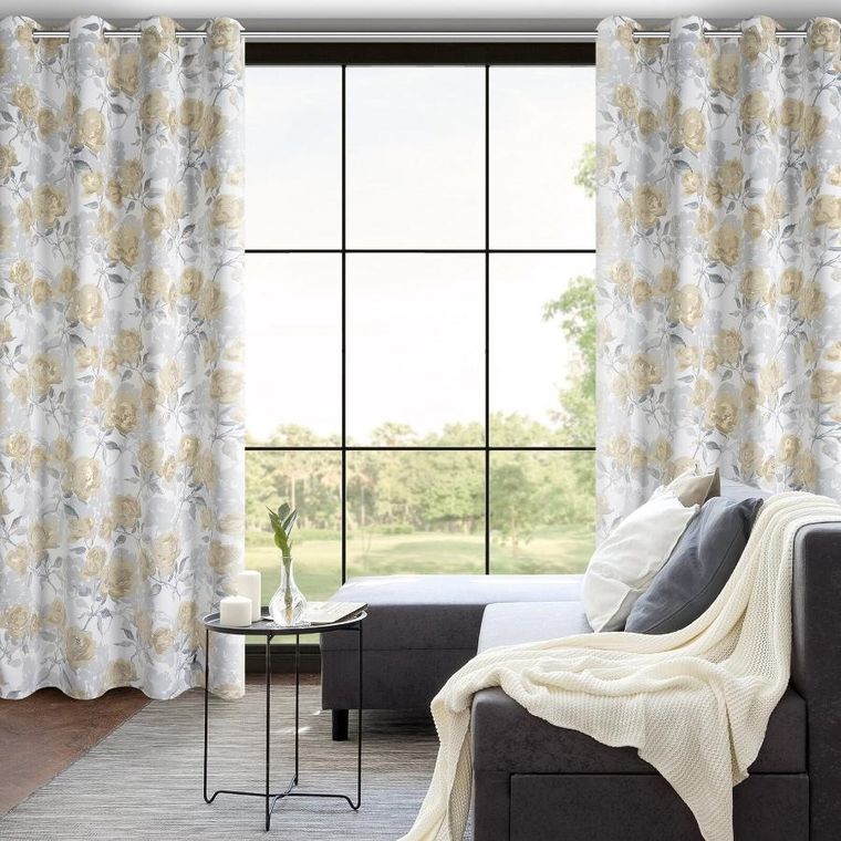 Eurofirany, zasłona gotowa, Inari, 140-250 cm, srebrny