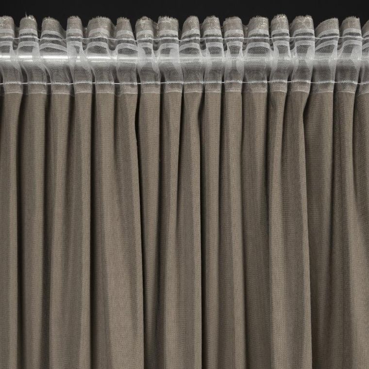 Eurofirany, zasłona gotowa, Ingrid, na taśmie, 140-270 cm, brązowy