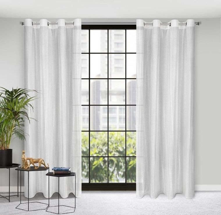 Eurofirany, zasłona gotowa, Kamila, 140-250 cm, biały