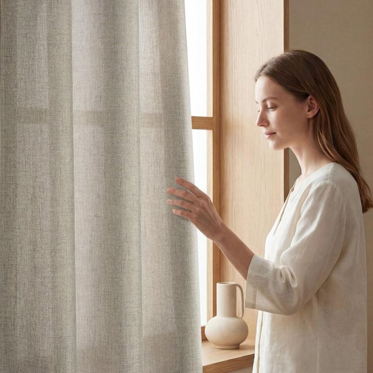 Eurofirany, zasłona gotowa, Linda, 140-250 cm, ciemnobeżowy