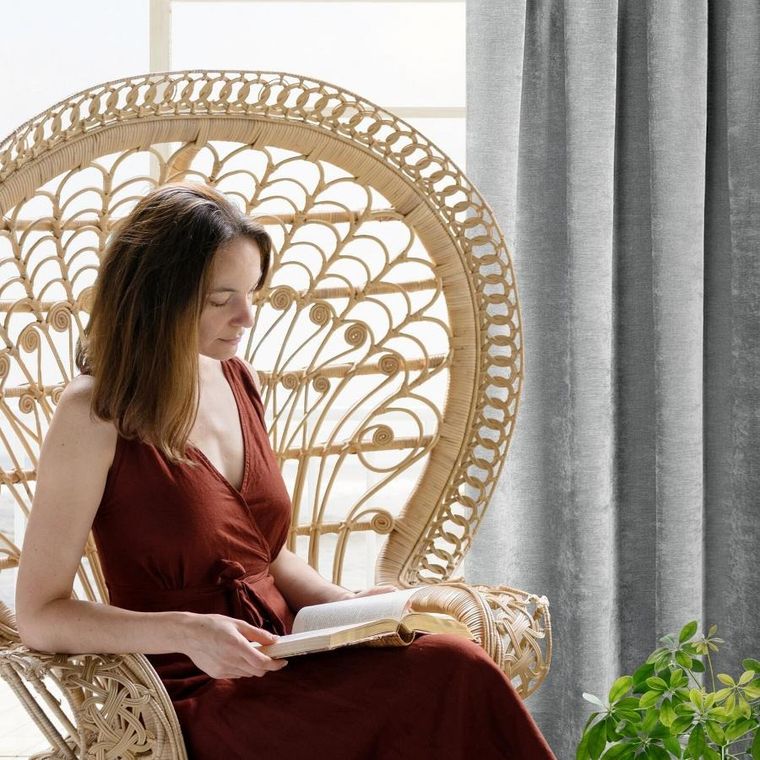 Eurofirany, zasłona gotowa, Nilo, 140-250 cm, szary