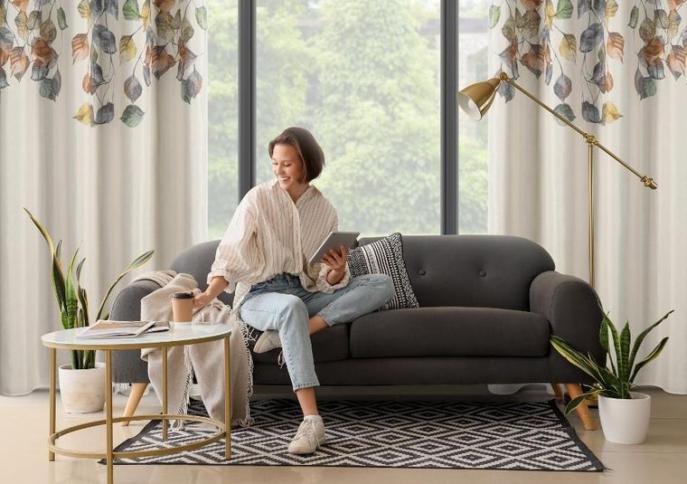 Eurofirany, zasłona gotowa, Nora, 140-250 cm, naturalny