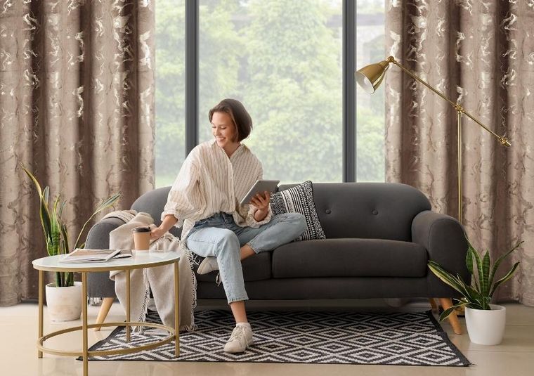 Eurofirany, zasłona gotowa, Raja, 140-250 cm, brązowy