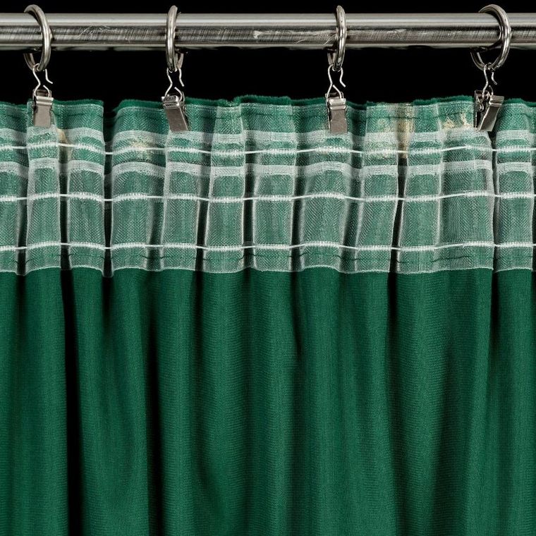 Eurofirany, zasłona gotowa, Raja, na taśmie, 140-270 cm, ciemnozielony