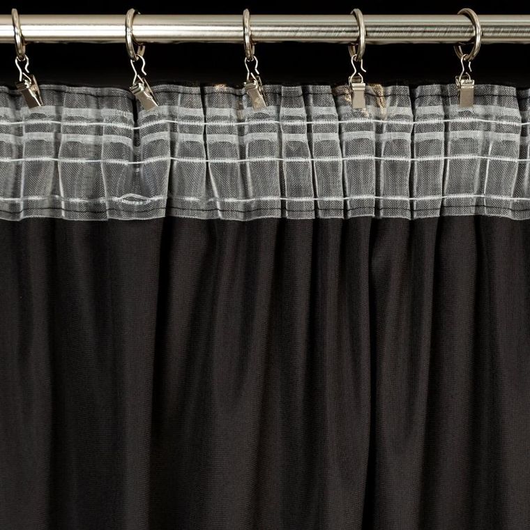 Eurofirany, zasłona gotowa, Raja, na taśmie, 140-270 cm, czarny