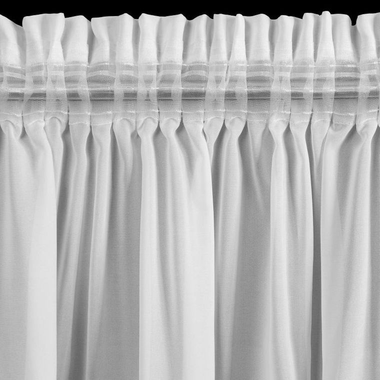 Eurofirany, zasłona gotowa, Roses 3, na taśmie, 140-270 cm, biały