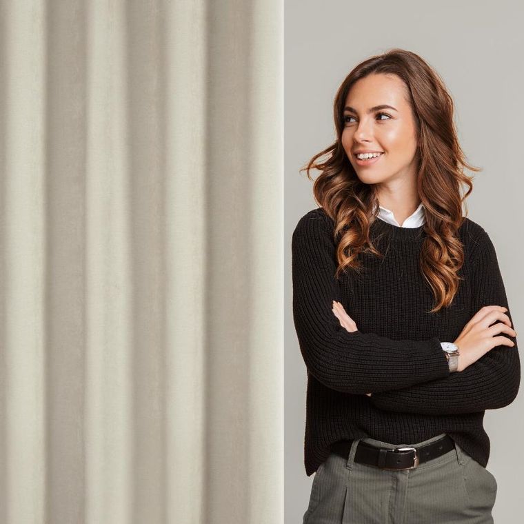 Eurofirany, zasłona gotowa, Vani, 140-250 cm, jasnobeżowy