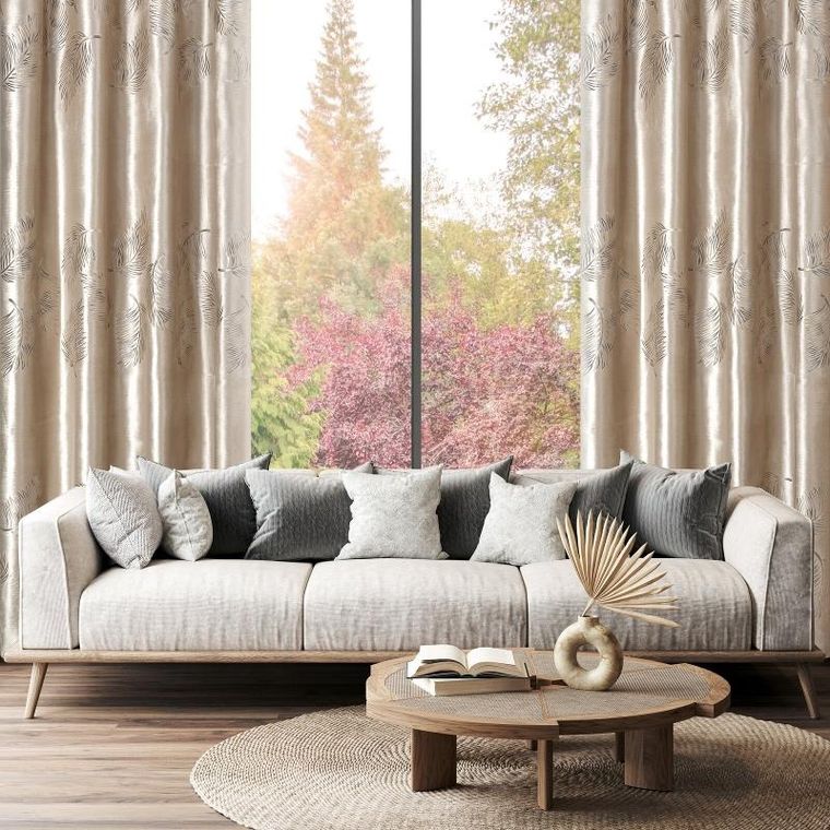 Eurofirany, zasłona zaciemniająca gotowa, Idalia, 140-250 cm, beżowy