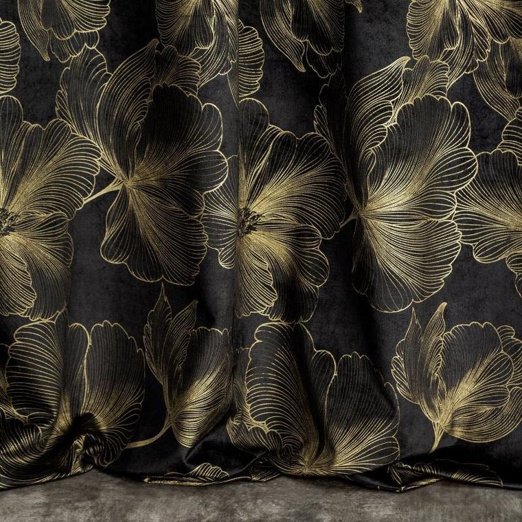 Eurofirany, zasłona zaciemniająca gotowa, na taśmie, Stella, 140-300 cm, czarny