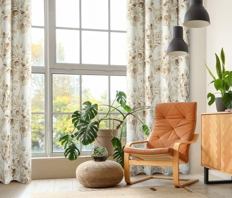 Eurofirany, zasłona zaciemniająca gotowa, Oleni, 140-250 cm, beżowy