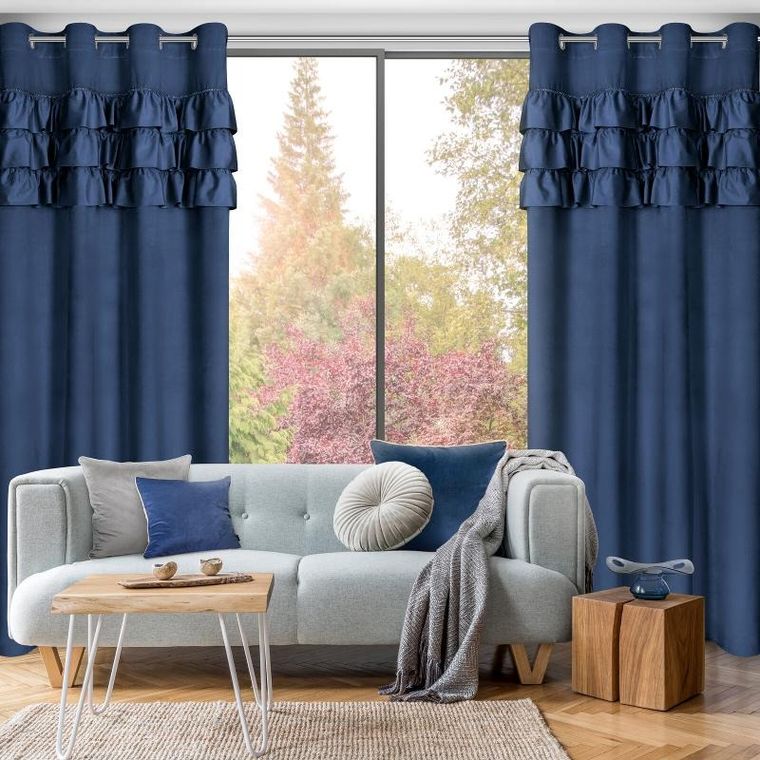 Eurofirany, zasłona zaciemniająca gotowa, Sami, 140-250 cm, granatowy