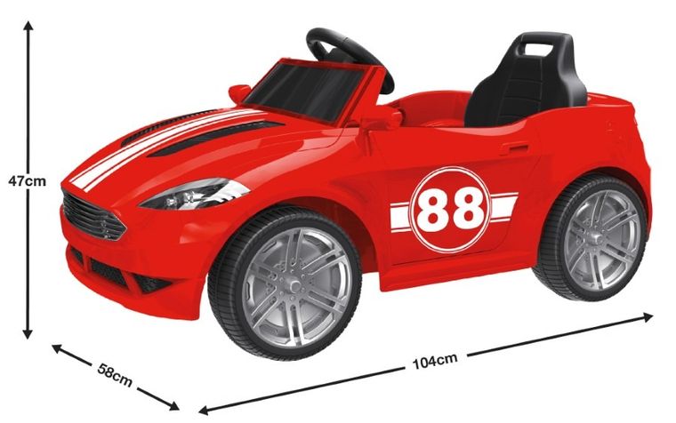 EVO, kabriolet, pojazd na akumulator, czerwony