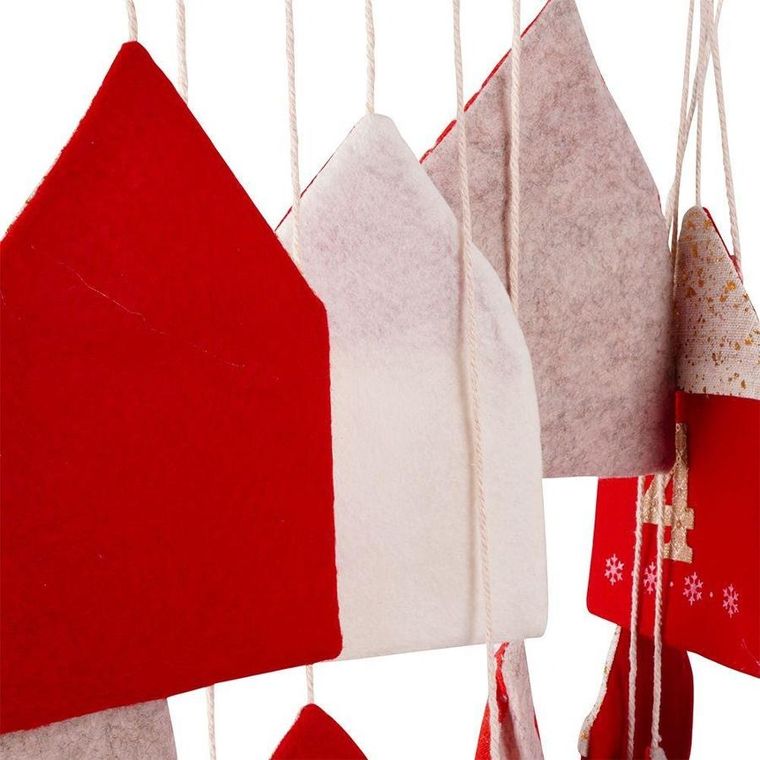 Excellent Houseware, kalendarz adwentowy domki, 70-60 cm