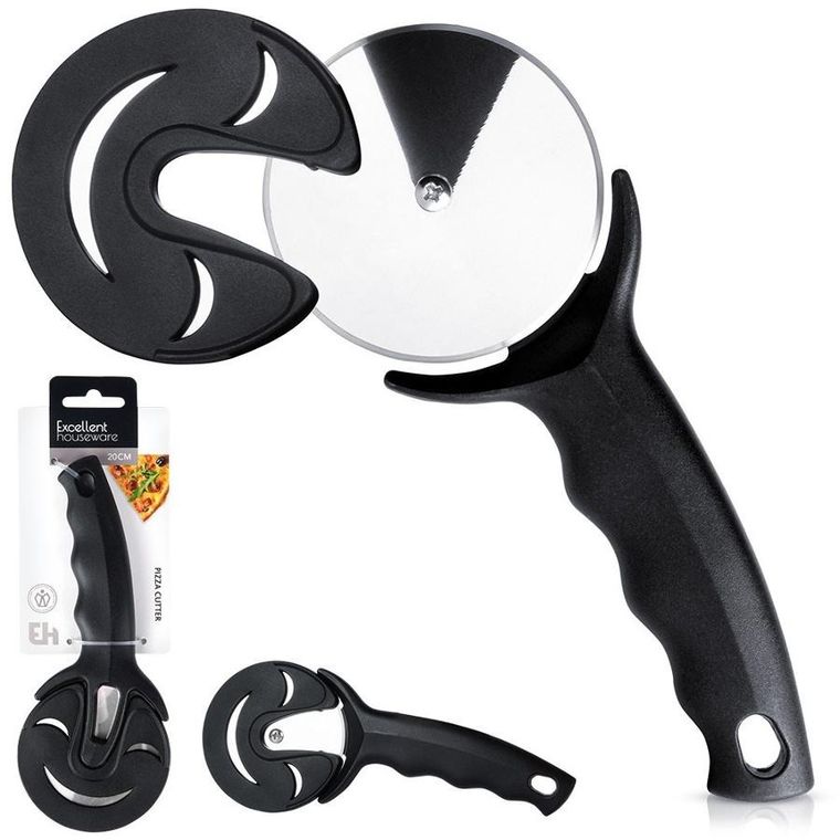 Excellent Houseware, nóż do pizzy, stalowy okrągły, 20 cm