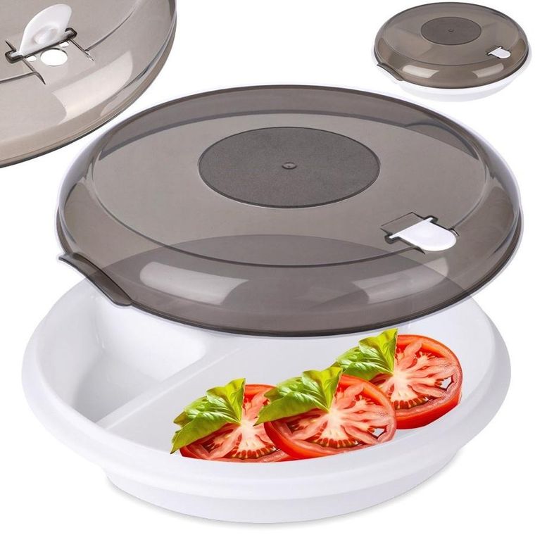 Excellent Houseware, pojemnik do mikrofalówki dzielony, 25 cm