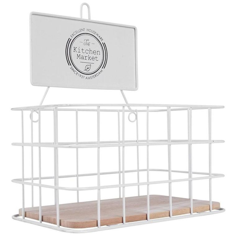 Excellent Houseware, półka kuchenna, metalowa biała, 21-12.5-24 cm