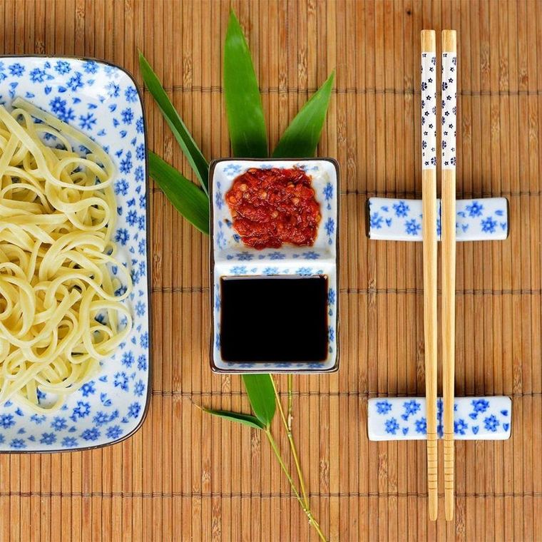 Excellent Houseware, zestaw, pałeczki bambusowe do sushi, 8 szt., 24 cm