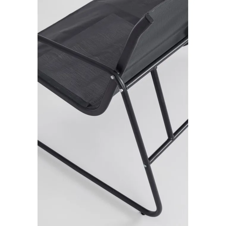 Extralink, Black Forest, zestaw mebli ogrodowych: 2 x krzesła + leżanka + stolik rozkładany, czarny