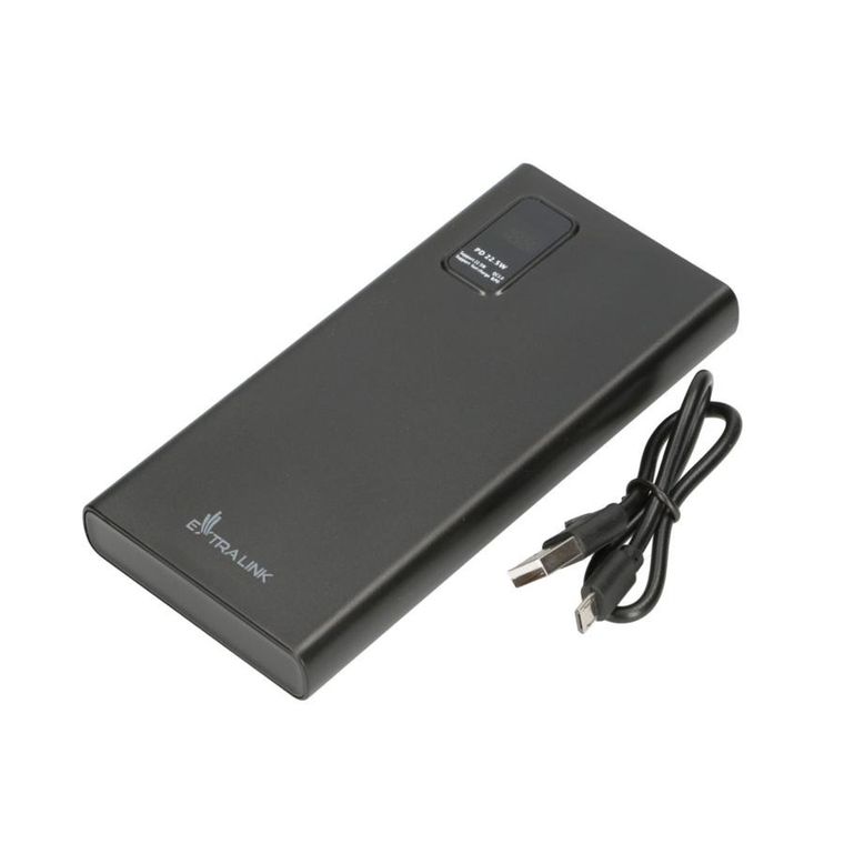 Extralink, EPB-067B 10000mAh, powerbank, fast charging, USB-C, czarny