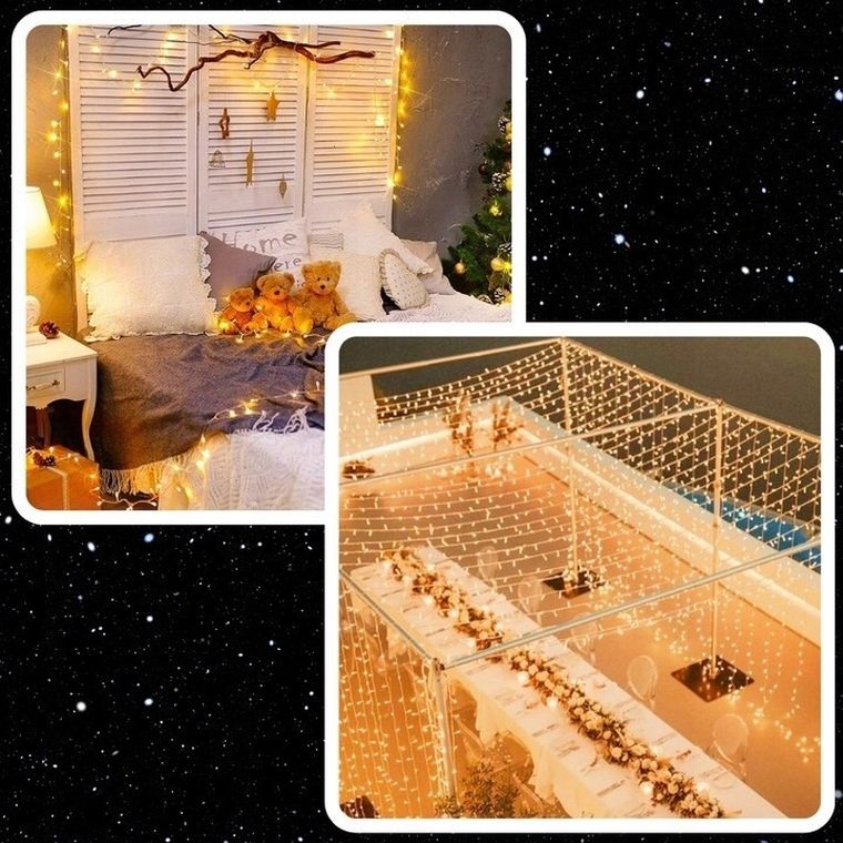 Extralink, lampki choinkowe, świąteczne, 10,5m, 100 LED, ciepłe, białe, na baterie