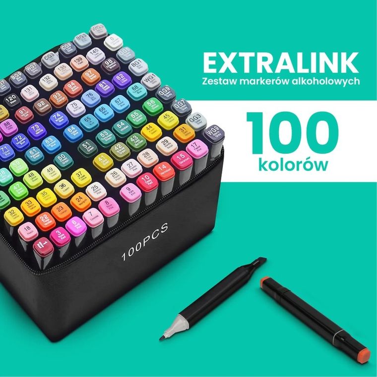 Extralink, zestaw markerów alkoholowych, 100 sztuk