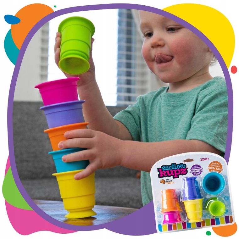 Fat Brain Toy Co, Suction Kupz, silikonowe kubki przyssawki