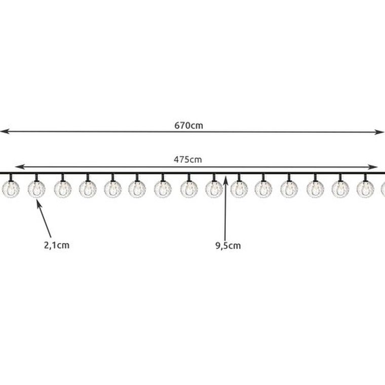Gardlov, girlanda solarna, 7 m