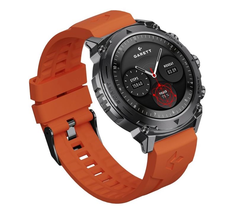Garett, Atom, smartwatch czarny stalowy