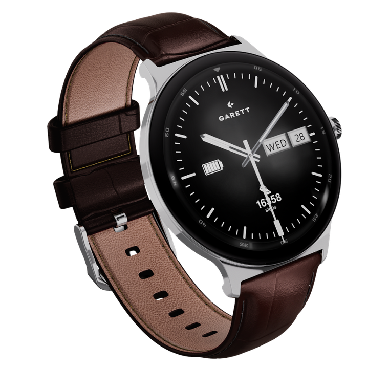 Garett, Quantum, smartwatch, stalowy, srebrny
