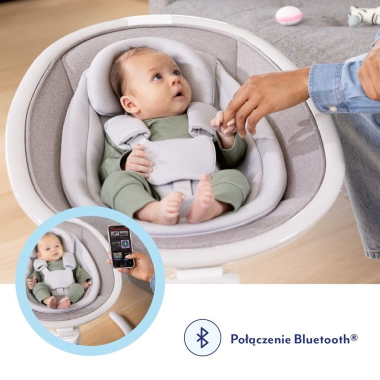 Graco, Sway'n Grow, leżaczek bujaczek, Heather