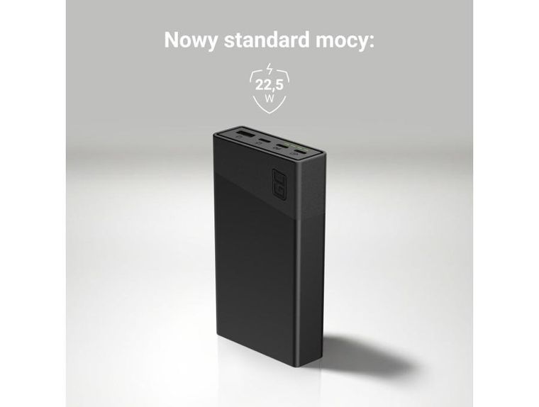 Green Cell, powerbank, Powerplay 20S, biały, 20000MAH 22,5W 3X USB-C PD 1X USB-A