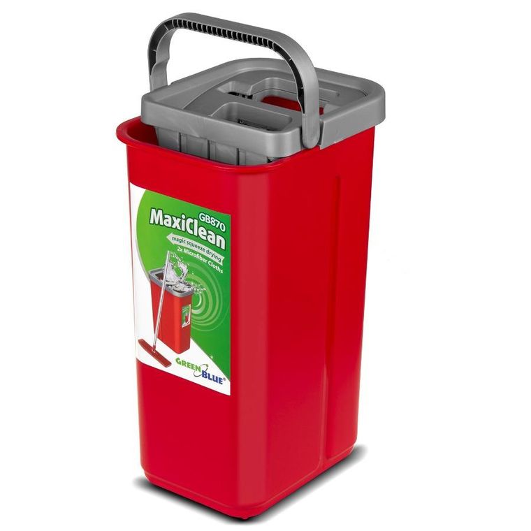 GreenBlue, Maxiclean, mop płaski, wiadro, wyciskacz, wkłady, microfibra HQ, pojemność 8l