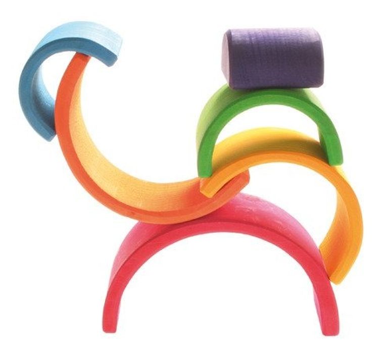 Grimm's, tęcza, klocki drewniane, 6 elementów