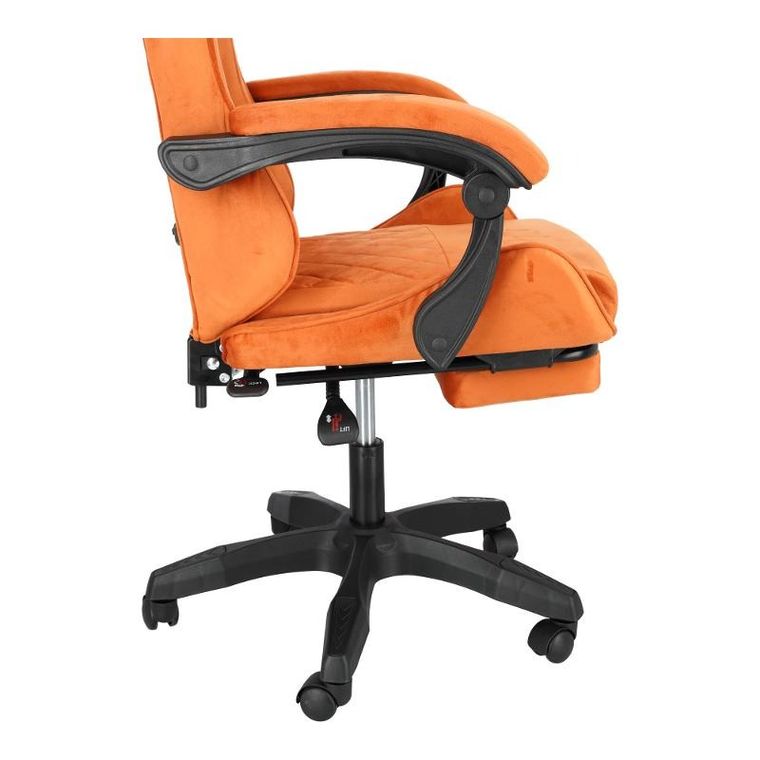 HaloFuture, fotel gamingowy, z podnóżkiem, brązowy