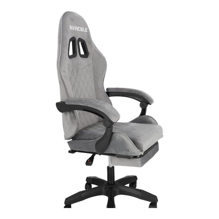 HaloFuture, fotel gamingowy, z podnóżkiem, szary