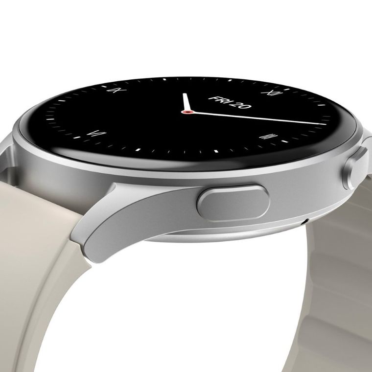 Hama, Smartwatch 8900, GPS, Amoled 1.3, szara koperta, srebrna ramka, pasek silikonowy