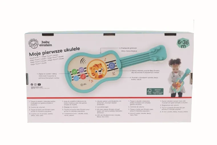 Hape, Baby Einstein, Magiczne dotykowe ukulele, zabawka muzyczna